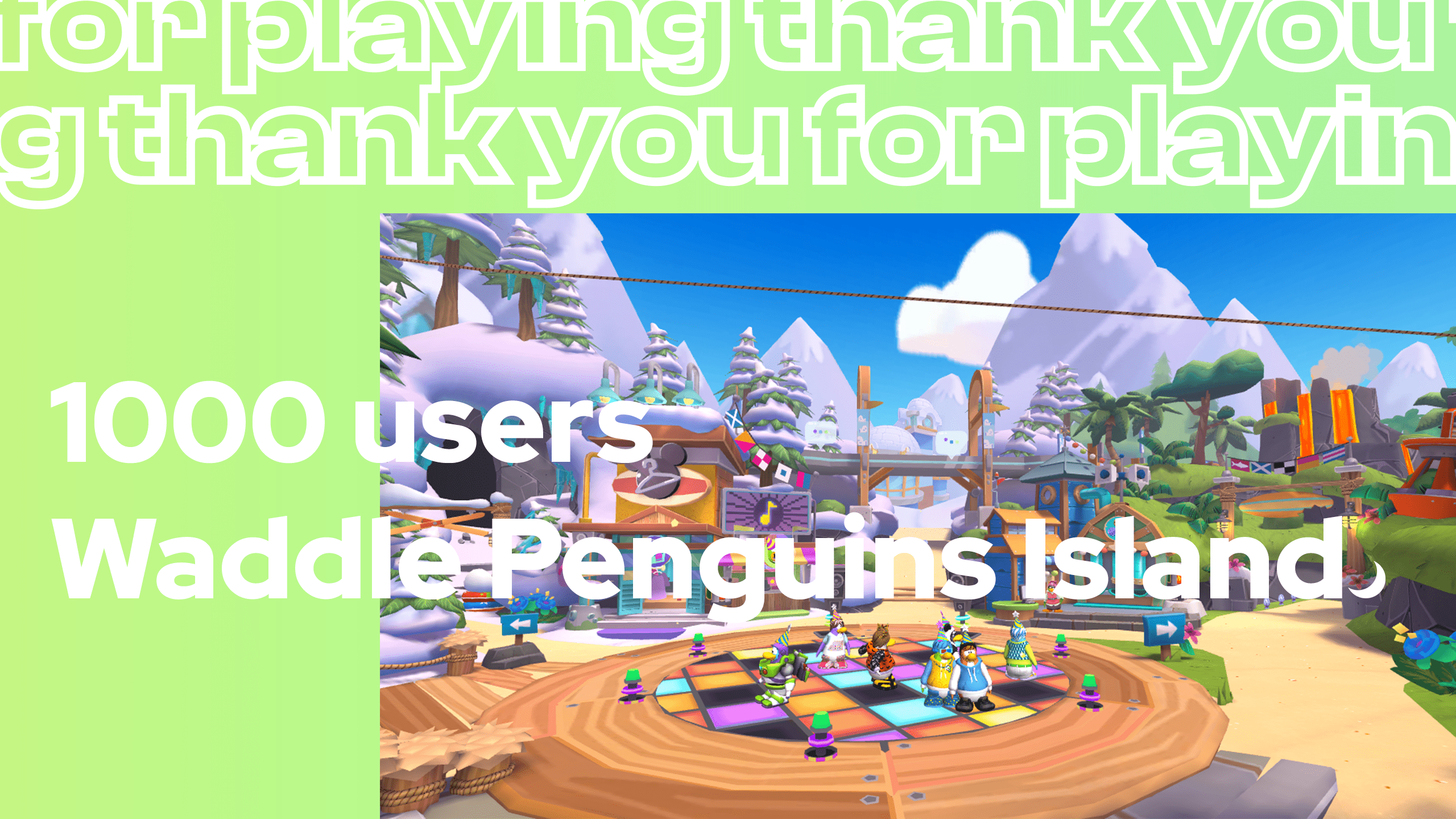 1000 users | Waddle Penguins Island
